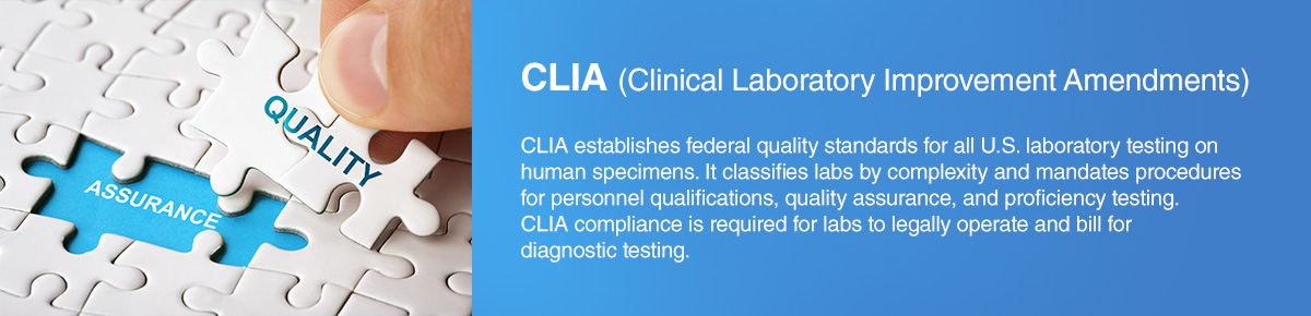 Summary of CLIA, as shown on SCC Soft Computer's page about lab sample tracking software.